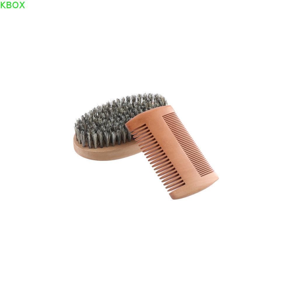 KBOX 2/3pcs Kit De Pente De Bigode Masculino , Conjunto Profissional De Escova E Antiestático Para Barba , Cerdas De Jav