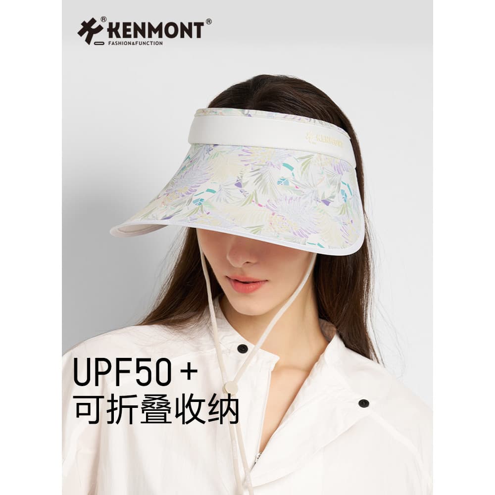 Kenmont Camont Leve Dobrável Protetor Solar Oco Cartola Mulheres Verão 2025 Novo Estilo Chapéu de Sol Moda Chapéu de Sol