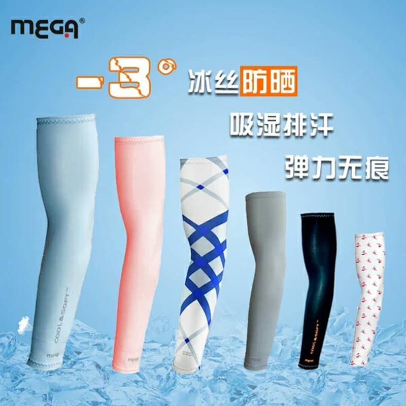 MEGA MEGA Mangas de Golfe Mangas Protetor Solar Mangas Homens Mulheres Estilo Mangas de Seda Gelo Proteção Ultravioleta
