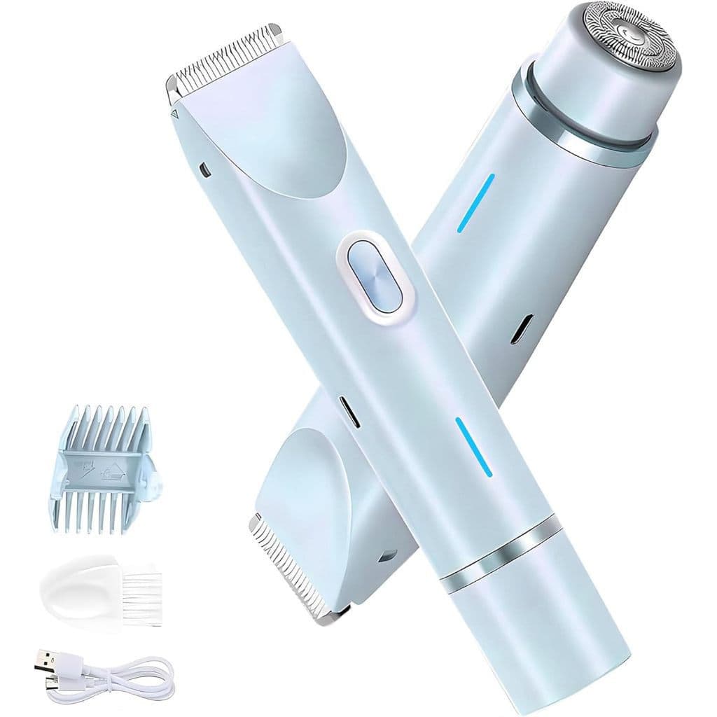 2025 Novo Removedor De Pêlos Feminino 2 Em 1 , Barbeador Elétrico À Prova D'água IPX7 Com Luz LED , Lâmina De Cerâmica ,