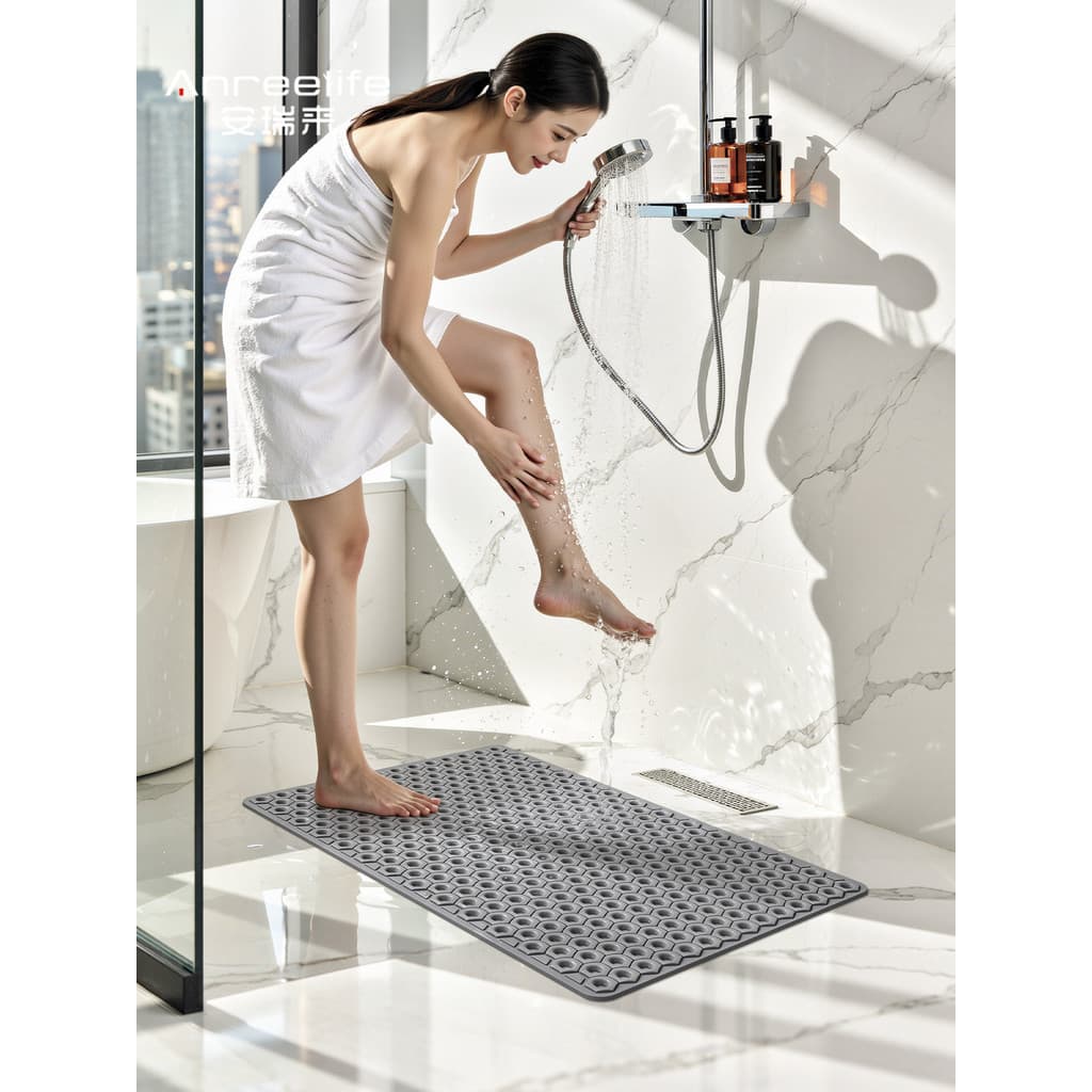 Banheiro antiderrapante tapete de banho doméstico à prova dwaterproof água anti-queda simples TPE chuveiro toalete à pro