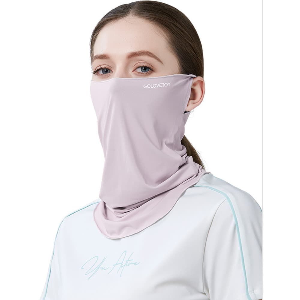 Protetor solar máscara facial feminino ciclismo montanhismo proteção de pescoço respirável seda gelo pendurado orelha pe