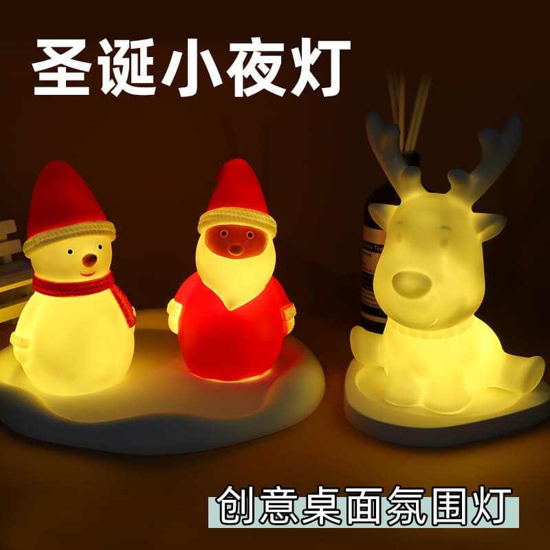 Stall decorações de cervos de natal luminoso boneco de neve boneca luz da noite decorações de mesa namoradas presentes d