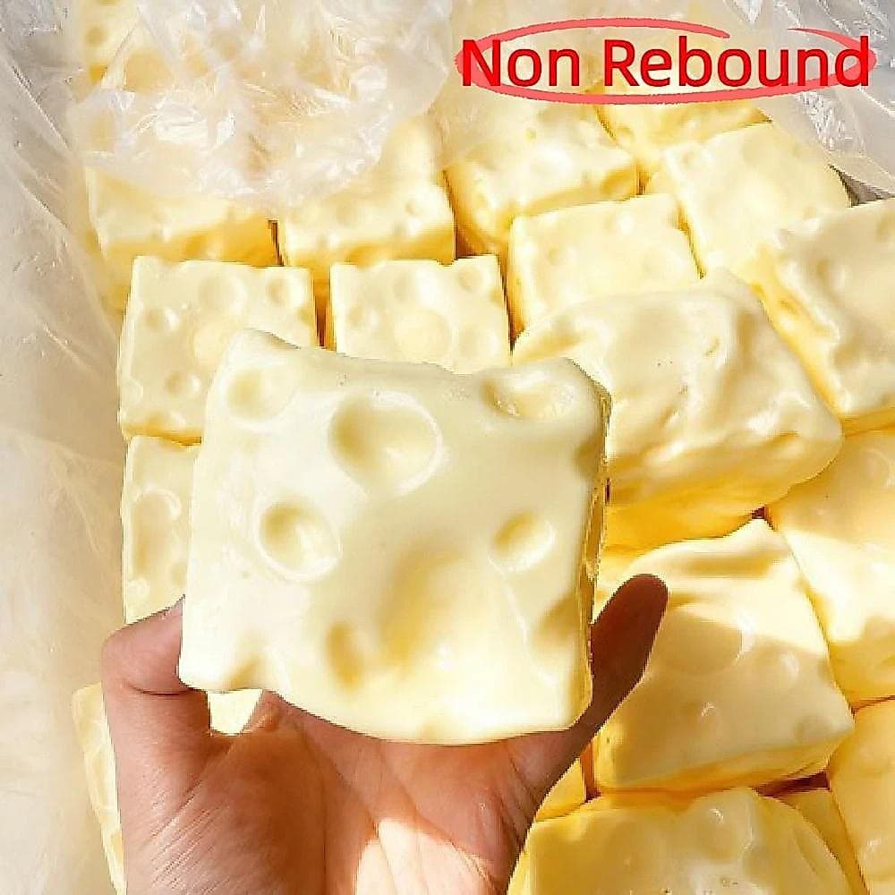 Pitada De Queijo  , Cubo Espremido Para Alívio De Ansiedade De 6/7 Cm , Bola Confortável De Estresse TPR