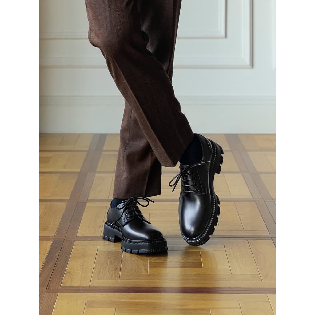[Sola leve e macia] ThomWills aumentando sapatos de couro masculino Casual sola grossa couro genuíno sola macia sapatos