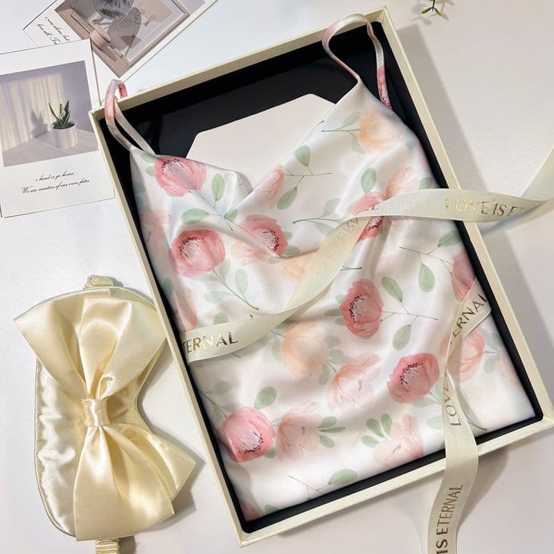 Pijamas femininos verão gelo seda estilingue saia fina camisola High-End sentido sedoso legal solto saia curta Loungewea