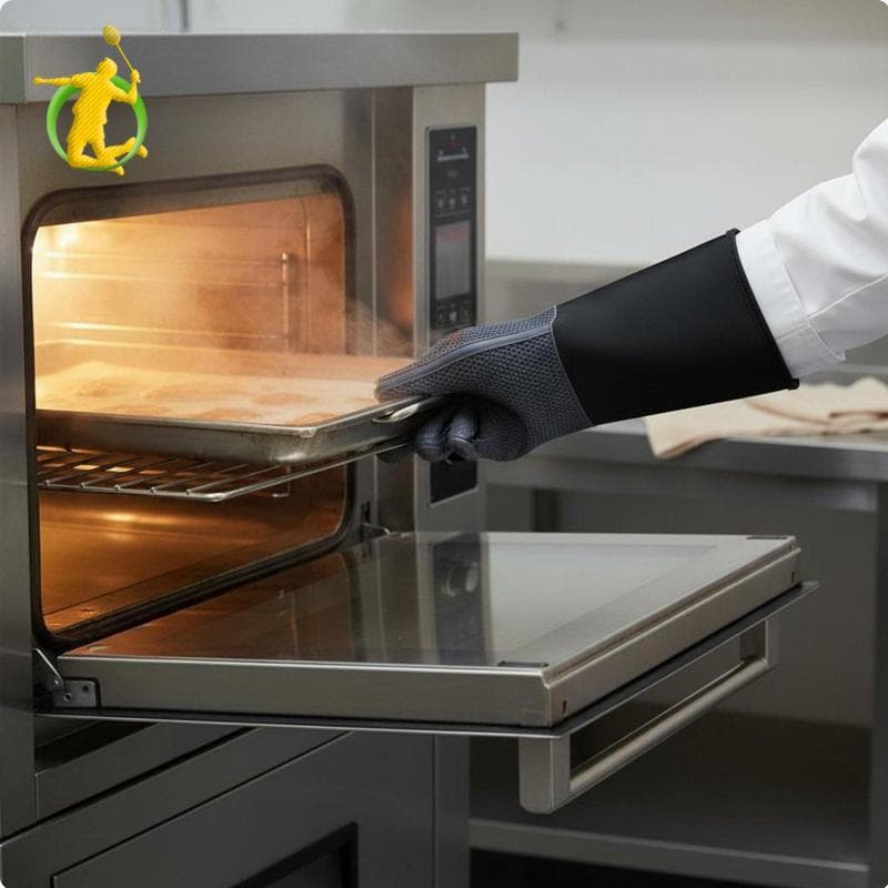 [Asiyy] Luva De Forno De Silicone Cozinha Resistente Ao Calor Churrasco Antiderrapante Para Uso Em Panificação E Cozimen