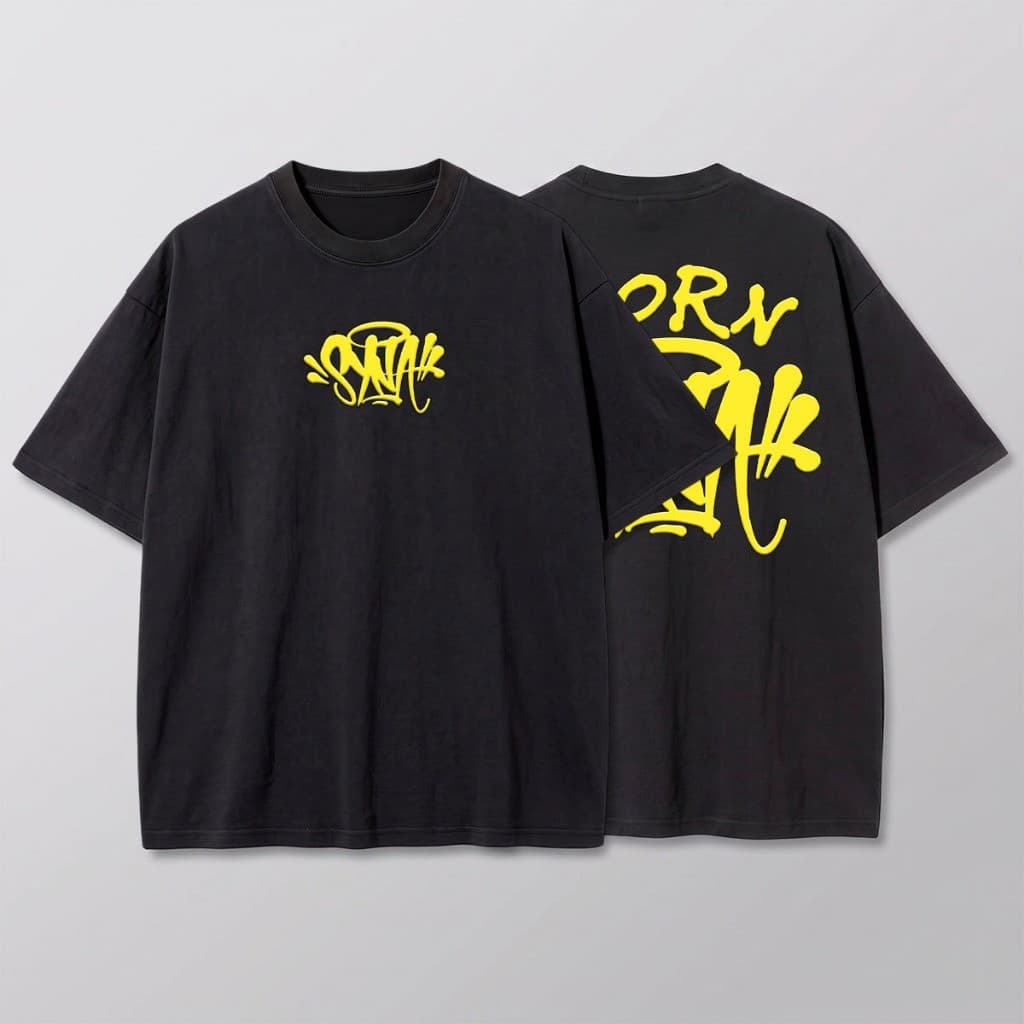 Camiseta Born Sinner Streetwear Graffiti Estampada Urbana Casual Unissex Manga Curta Hip Hop