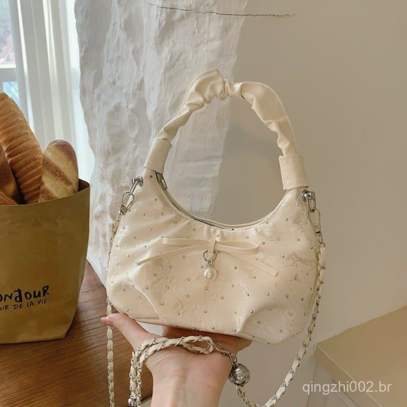 Bolsa feminina de alta qualidade com design exclusivo, bolsa de ombro versátil para o verão, bolsa de axila, bolsa trans