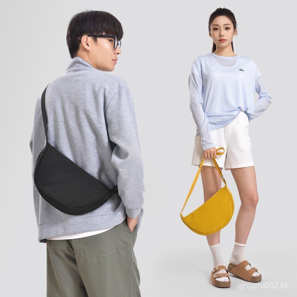 Bolsa de ombro plissada em tecido lavado, simples e elegante, leve, com alça ajustável, bolsa casual versátil para usar