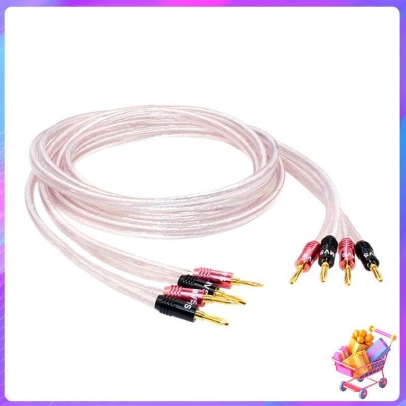 [Bom Negócio] Para Amplificador De Home Theater Sistema De Som Surround Cabo De Áudio Compatível Com Plugue Banana Cobre