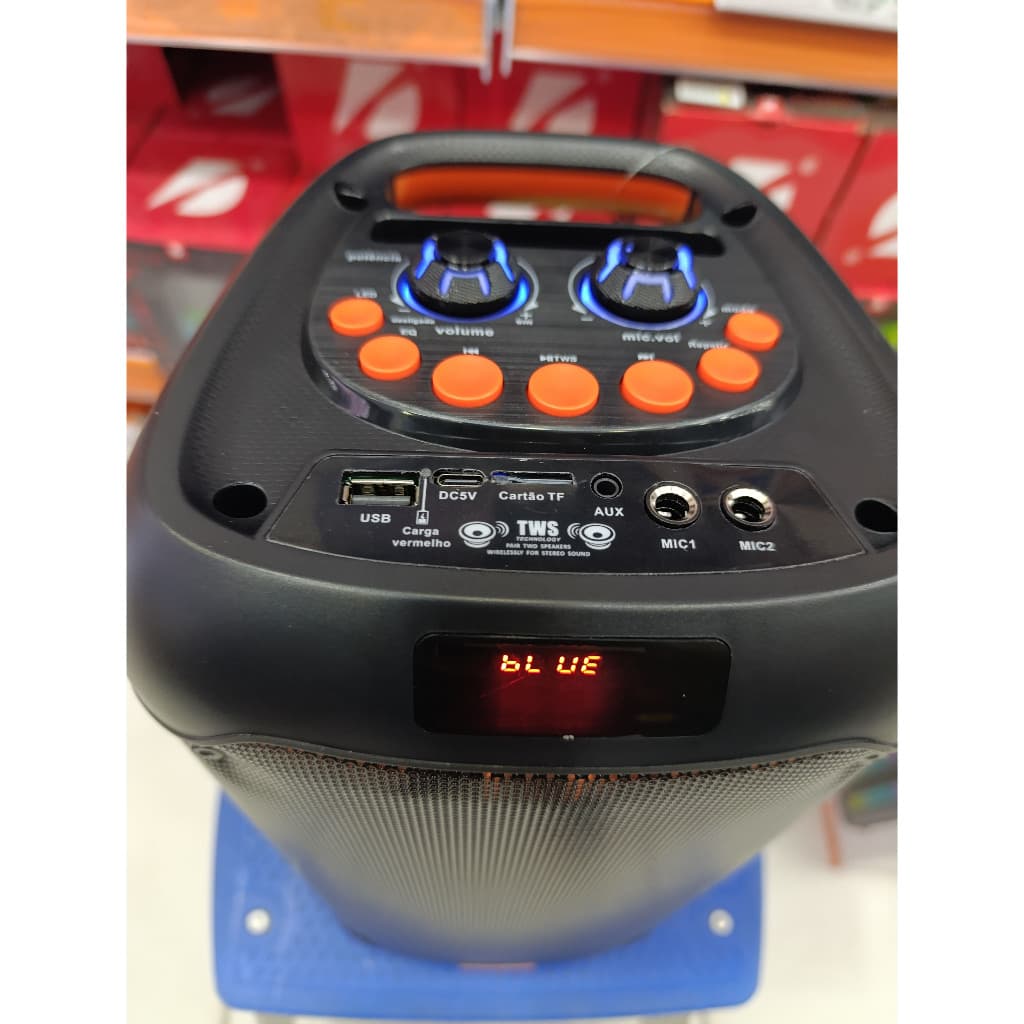 Super Caixa de Som Gigante Bluetooth Amplificada 2200W LED Bateria Microfone Controle Remoto