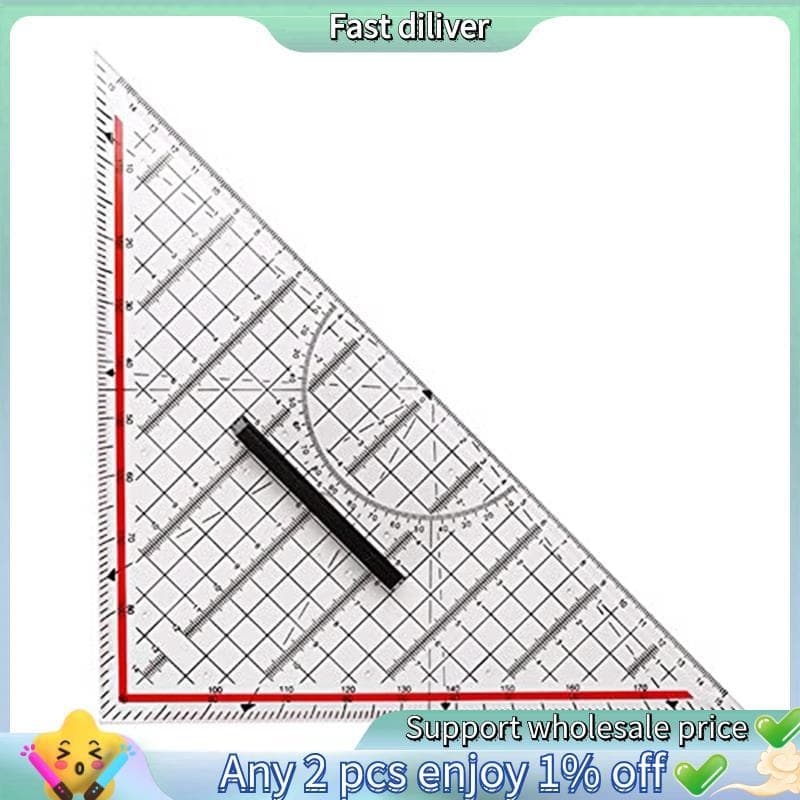Régua Triangular De Desenho De 30CM , De Design Plástico Com Alça Medição Transferidora
