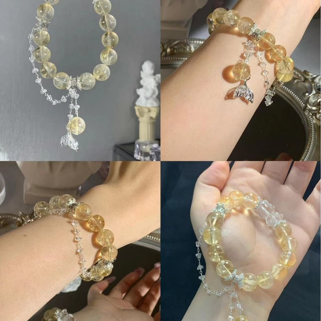 Pulseira Pulseira Privada Roxo Ace Cristal Amarelo Ace Rosa Cristal Moonstone