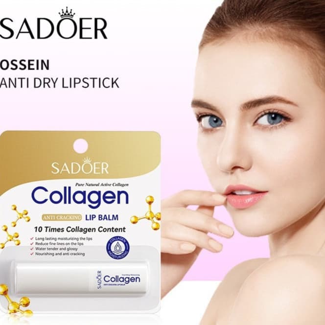 SADOER Bone Collagen Anti-Seco Crack Lip Balm Outono Inverno Hidratante Lip Balm, Hidratante Lip Balm