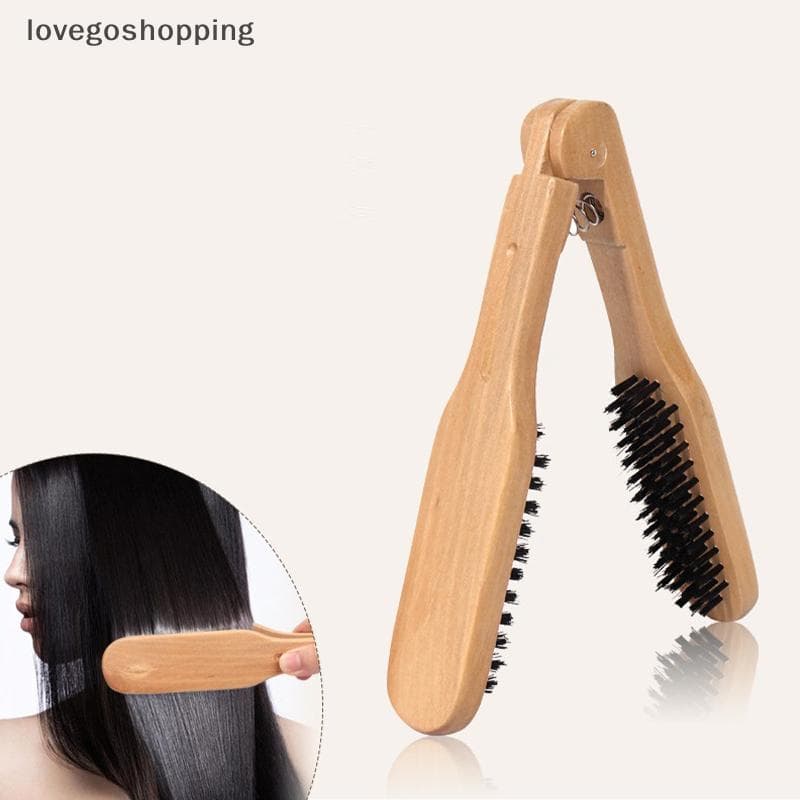 [lovego] 1 Peça Alisador De Cabelo Profissional Cerdas Liso Escova Dupla Clipe Em Forma De V Não Machuca Ferramentas De