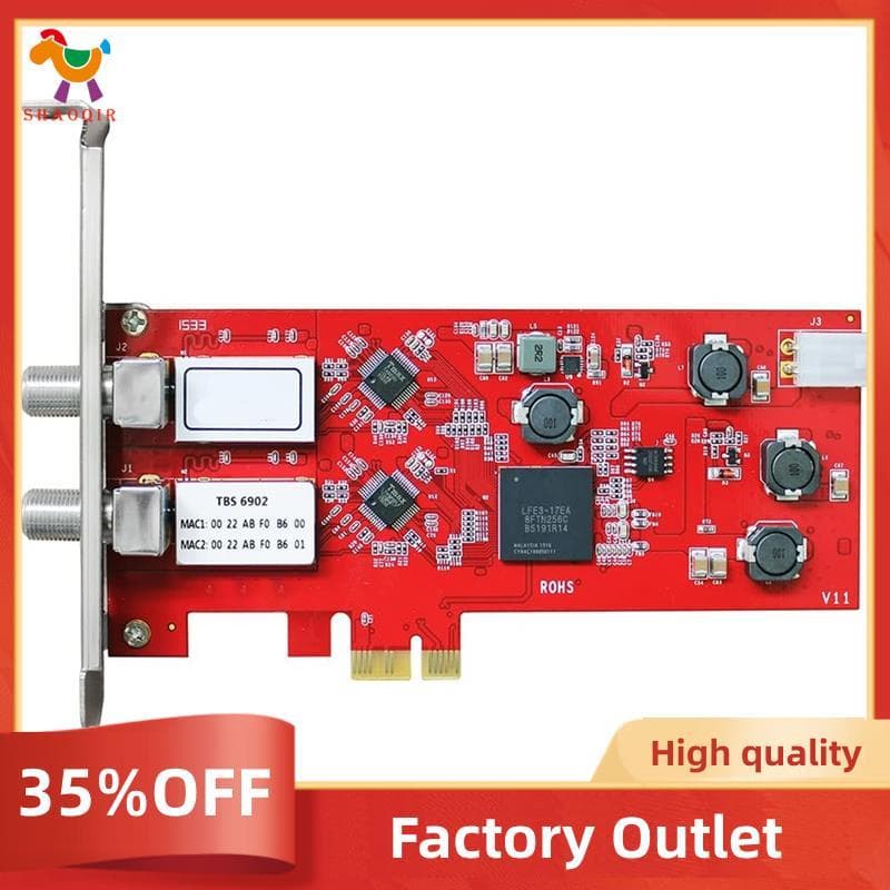Placa PCIe Dupla DVB-S2 TBS6902 2x LNB QPSK De Captura De Vídeo Para Transmissão De TV Satélite FTA Gravação Assistindo