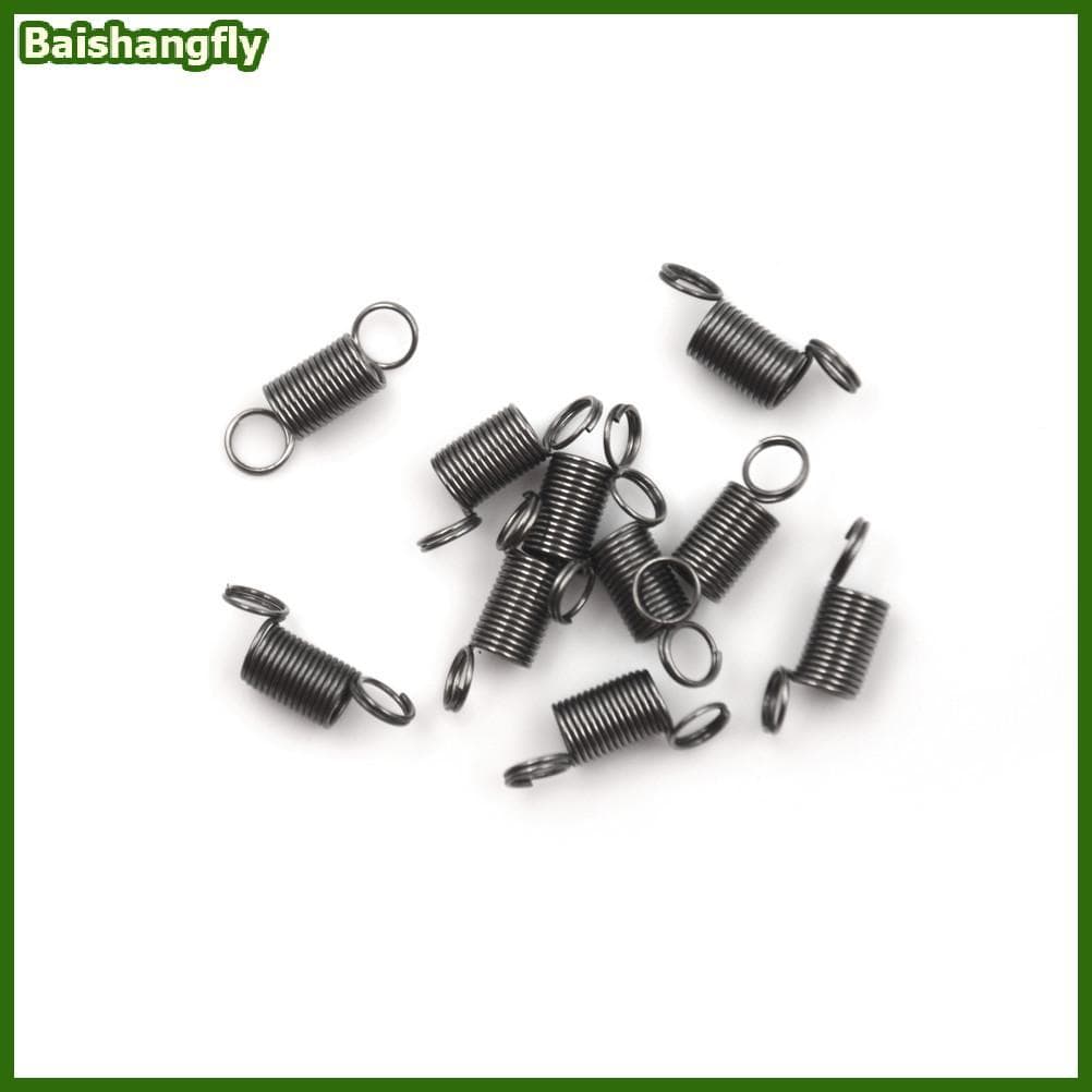 baishangfly 10 Peças 15mm Mola De Tensão Pequena De Aço Inoxidável Com Gancho Para Brinquedo DIY Elástico BHF