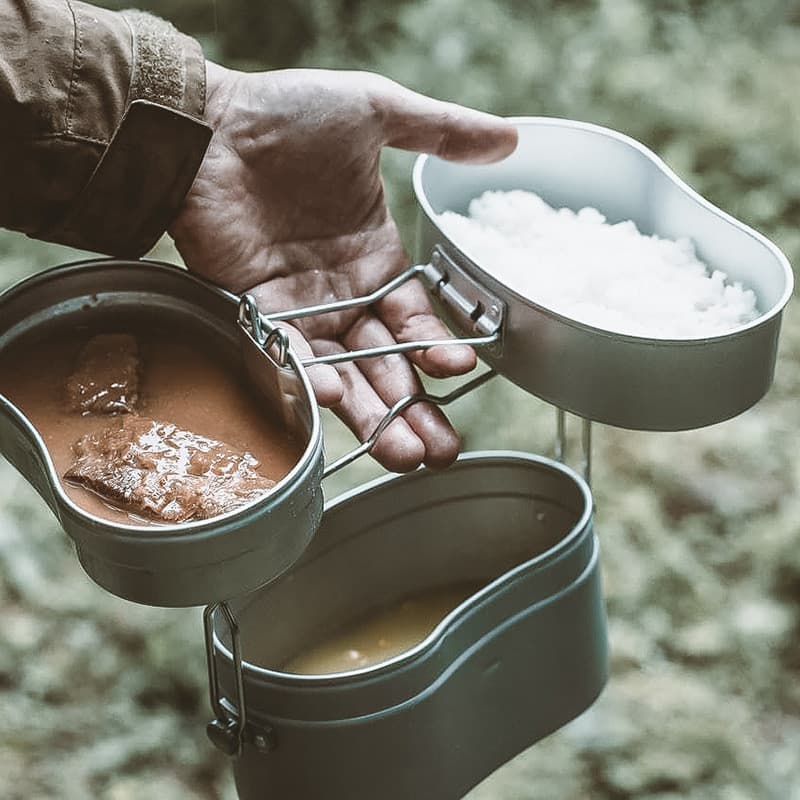 Acampamento ferramenta útil portátil BC piquenique cozinhar arroz acampamento único soldado lancheira combate tipo II la