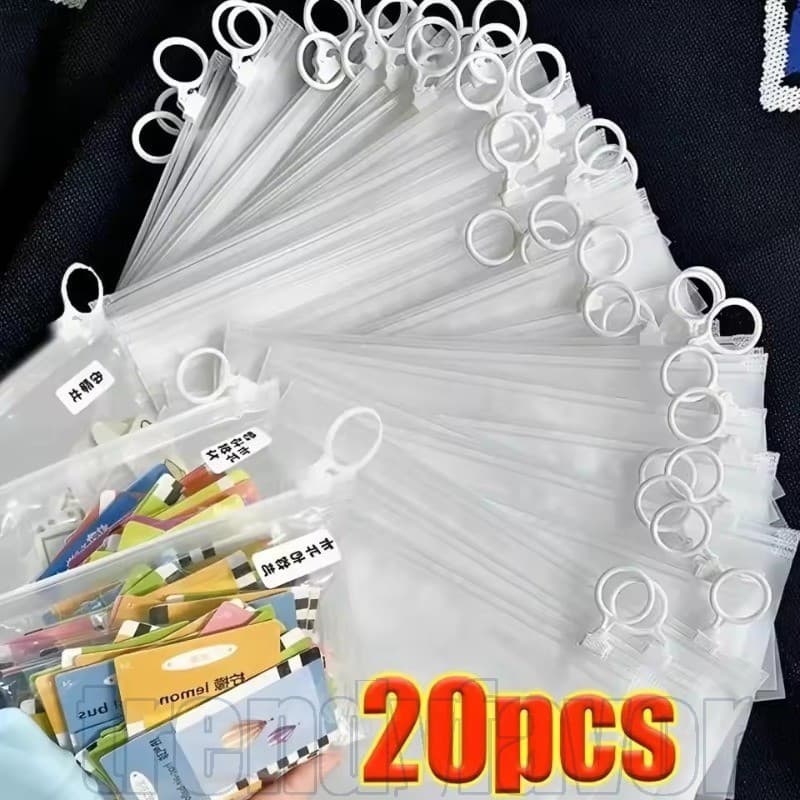 9B3Y Pacote com 20 Sacos de Armazenamento Transparentes Foscos - Portáteis com Fecho de Puxar - Organizador de Cosmético