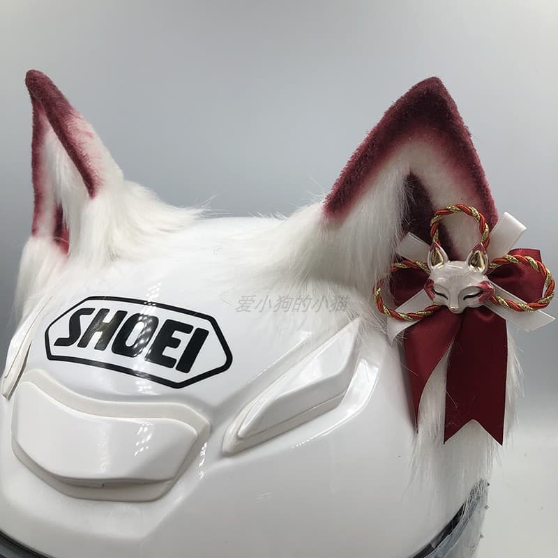 Motocicleta motocicleta veículo elétrico capacete decoração capacete decoração orelhas de gato orelhas de lobo motocicle