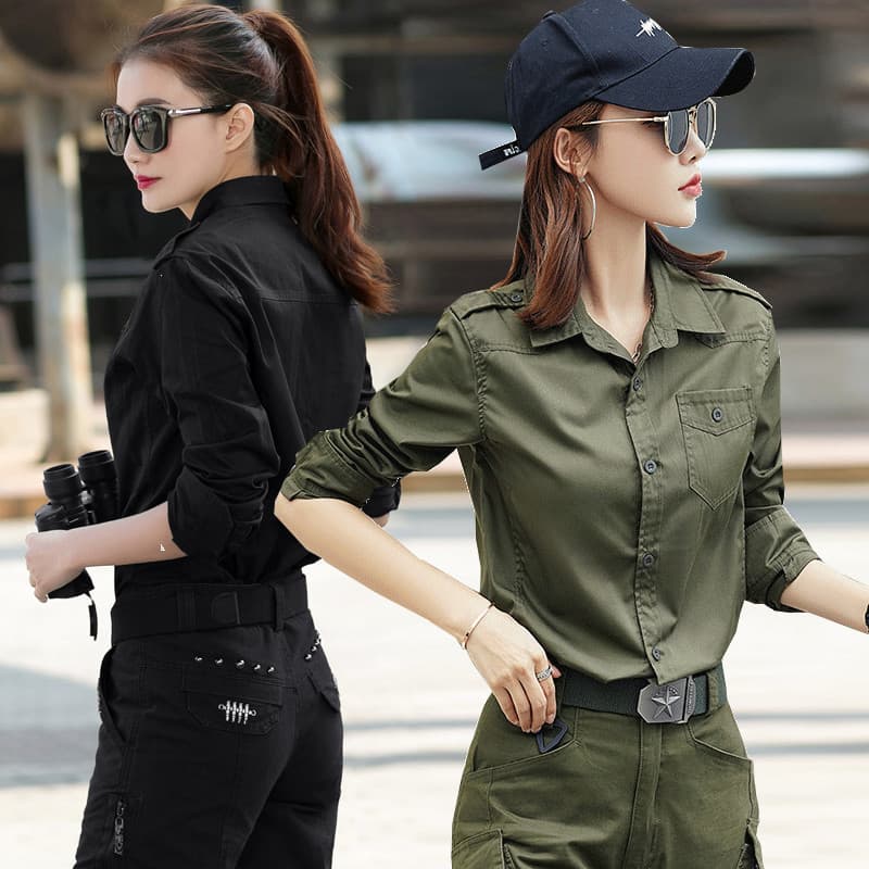 Camisa preta feminina 2026 novo estilo primavera outono topos pequeno macacão jaqueta estilo Hong Kong High-End Design n
