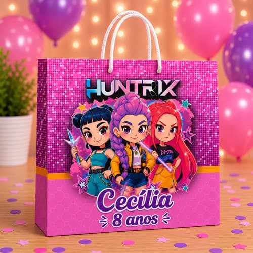 Sacolinhas Personalizada tema GUERREIRAS DO KPOP CUTE 2 | Personalizados | Lembrancinhas de Festas Pegue e monte