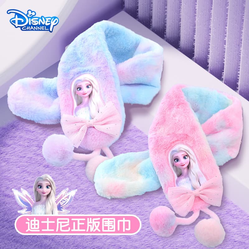 Disney outono inverno cachecol meninas cachecol quente crianças Elsa estilo inverno à prova de frio cachecol capa menino