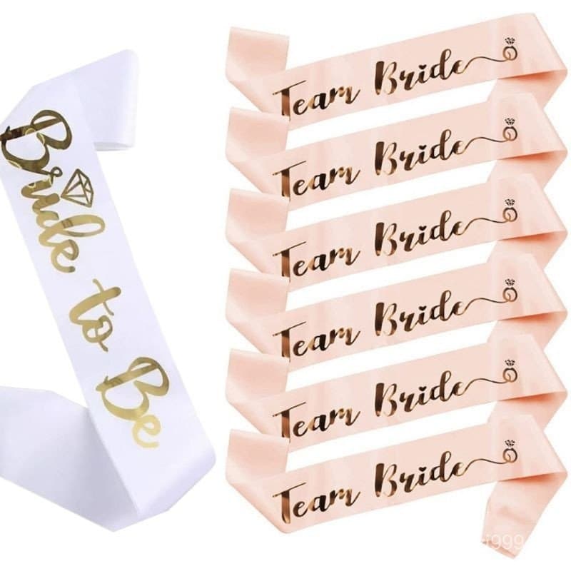 Kit Faixas Noiva Madrinha Despedida De Solteira BRIDE TO BE + TEAM BRIDE - LSG