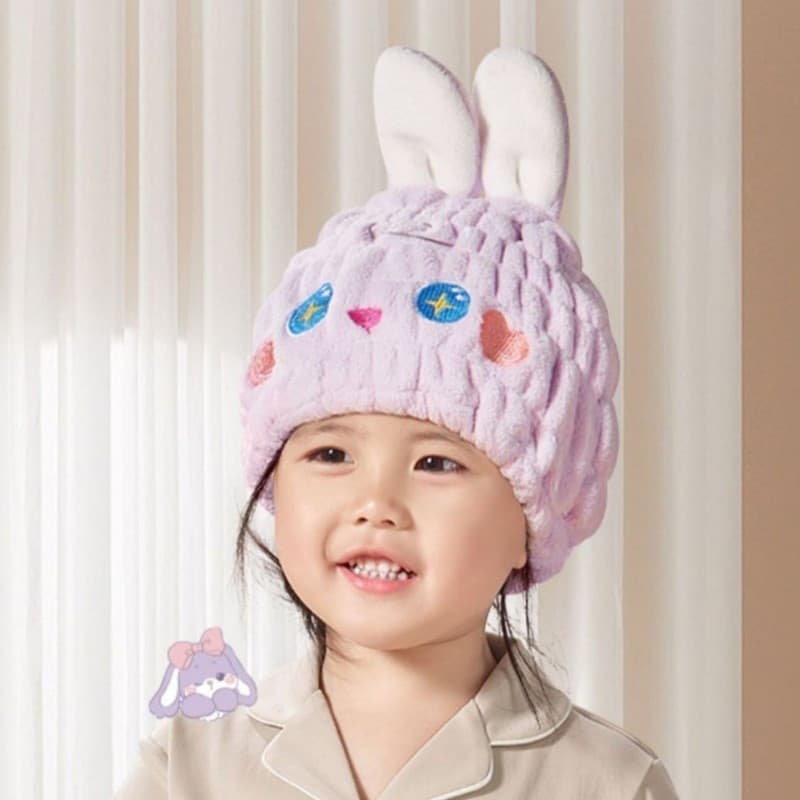 Touca para secar cabelo, em estoque, para meninas, crianças, absorvente, de secagem rápida, limpa o cabelo, para meninos
