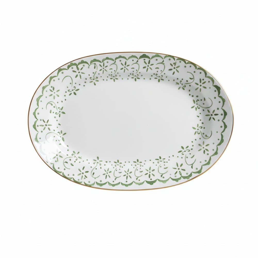 Travessa Média Verde Arabesco 38cm
