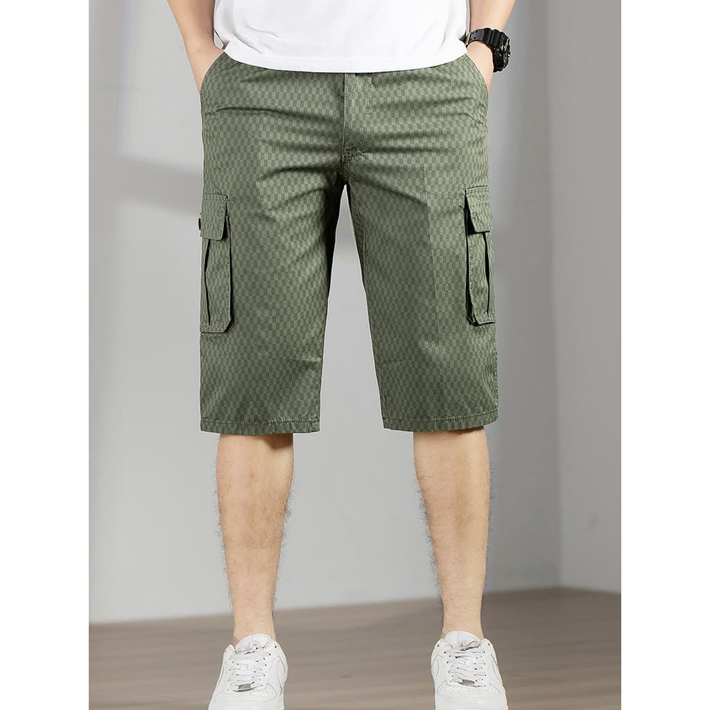Masculino Casual verão Shorts novo estilo solto ao ar livre estilo fino puro algodão Multi-bolso macacão calças cortadas