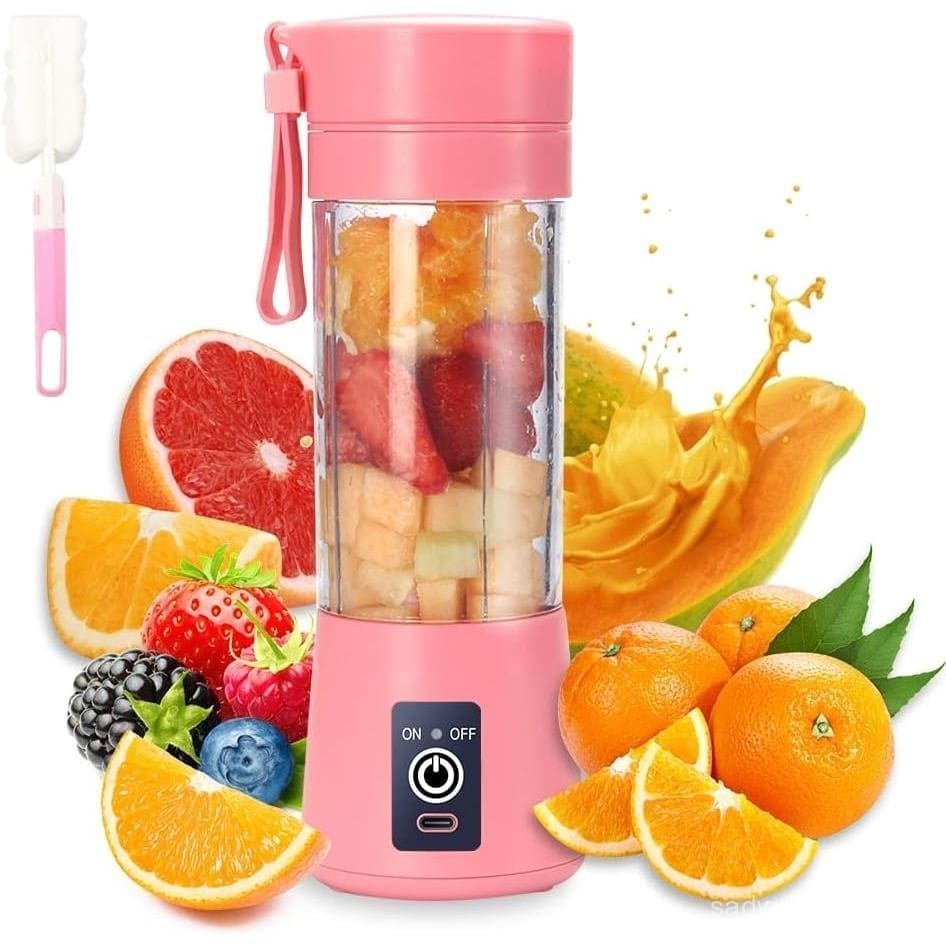 Copo Liquidificador com Canudo, Liquidificador USB com Canudo, Mini Liquidificador para Shakes e Smoothies, suco, 380ml,