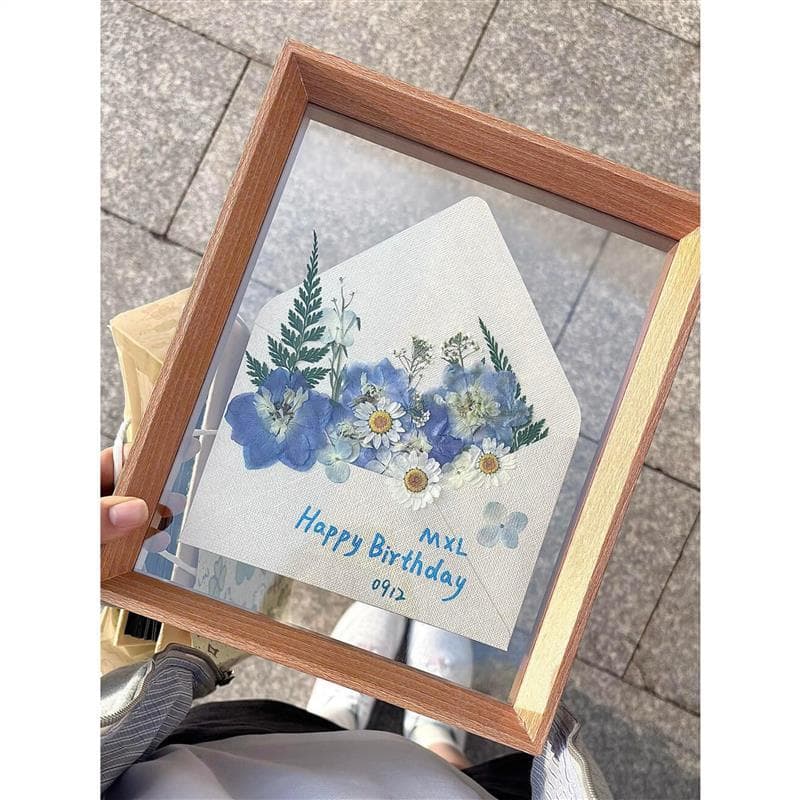 Primavera letras artesanais diy presentes flores secas em relevo Material pacote Envelopes namorados namoradas presentes