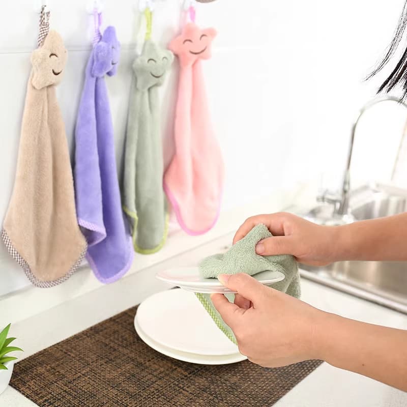 Toalha de mão de cozinha, pano pendurado, pode absorver água, sem fiapos, sujeira, banheiro doméstico, toalha de mão esp