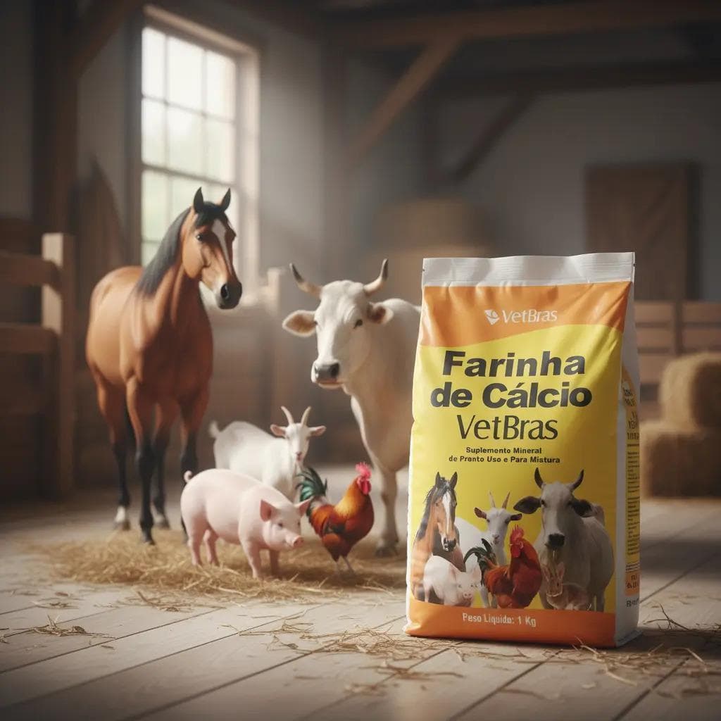 Suplemento Farinha De Cálcio 1kg Aves-bovinos-suínos Vetbras
