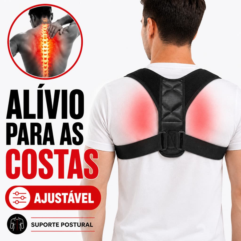 Corretor De Postura Ajustável Unissex Ortopédico Alinha Coluna Alívio da Dor Nas Costas Clavícula