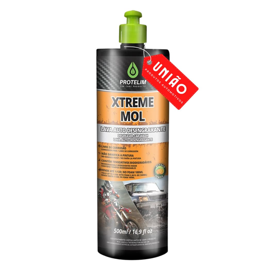 XTREME MOL PROTELIM 500ML DESENGRAXANTE AUTOMOTIVO LIMPEZA PESADA OFF ROAD MOTO DILUIÇÃO ATÉ 1:120