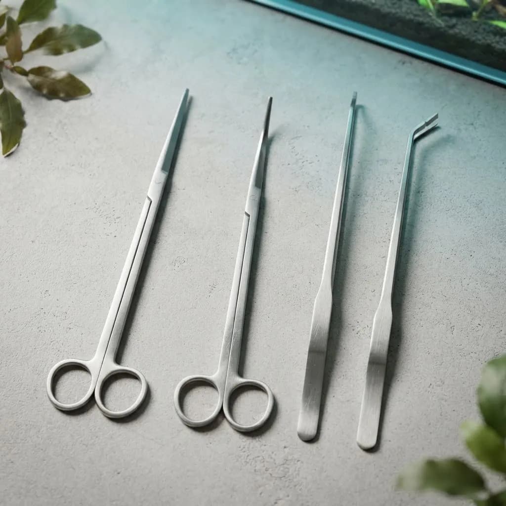 Kit Poda Aquarios Plantados,4 Itens,tesouras E Pinças