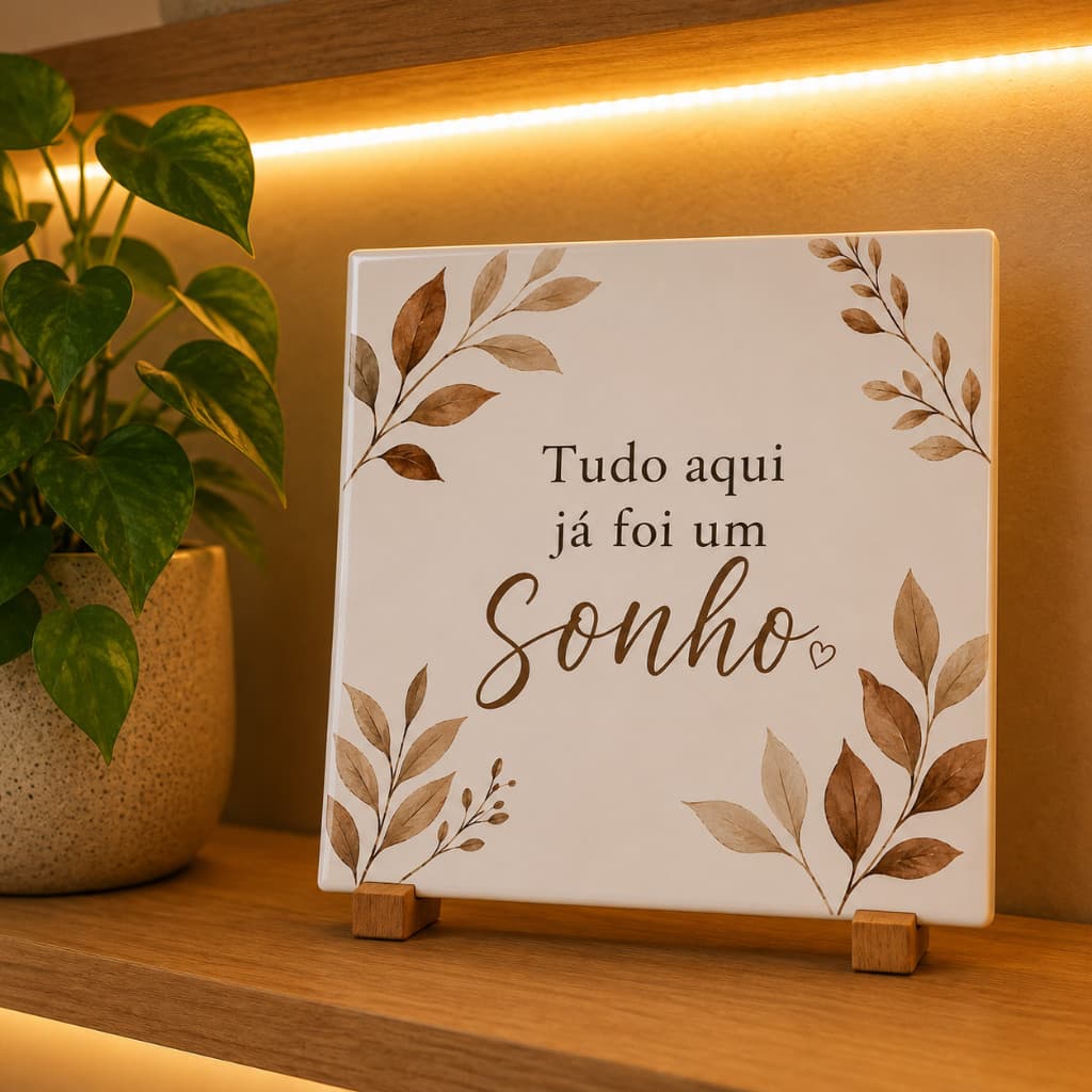 Azulejo Decorativo Frase Acolhedora Perfeito Para Sala Alta Qualidade