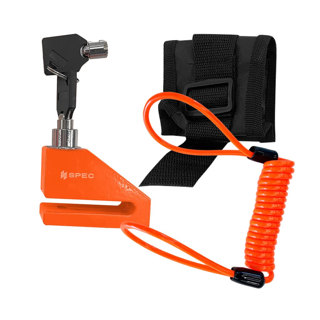 CADEADO DISCO PINO 5,5MM LARANJA COM LEMBRETE BOLSA SPEC Universal anti furto roubo IMPORTADO MOTO 1o LINHA PROMOÇÃO