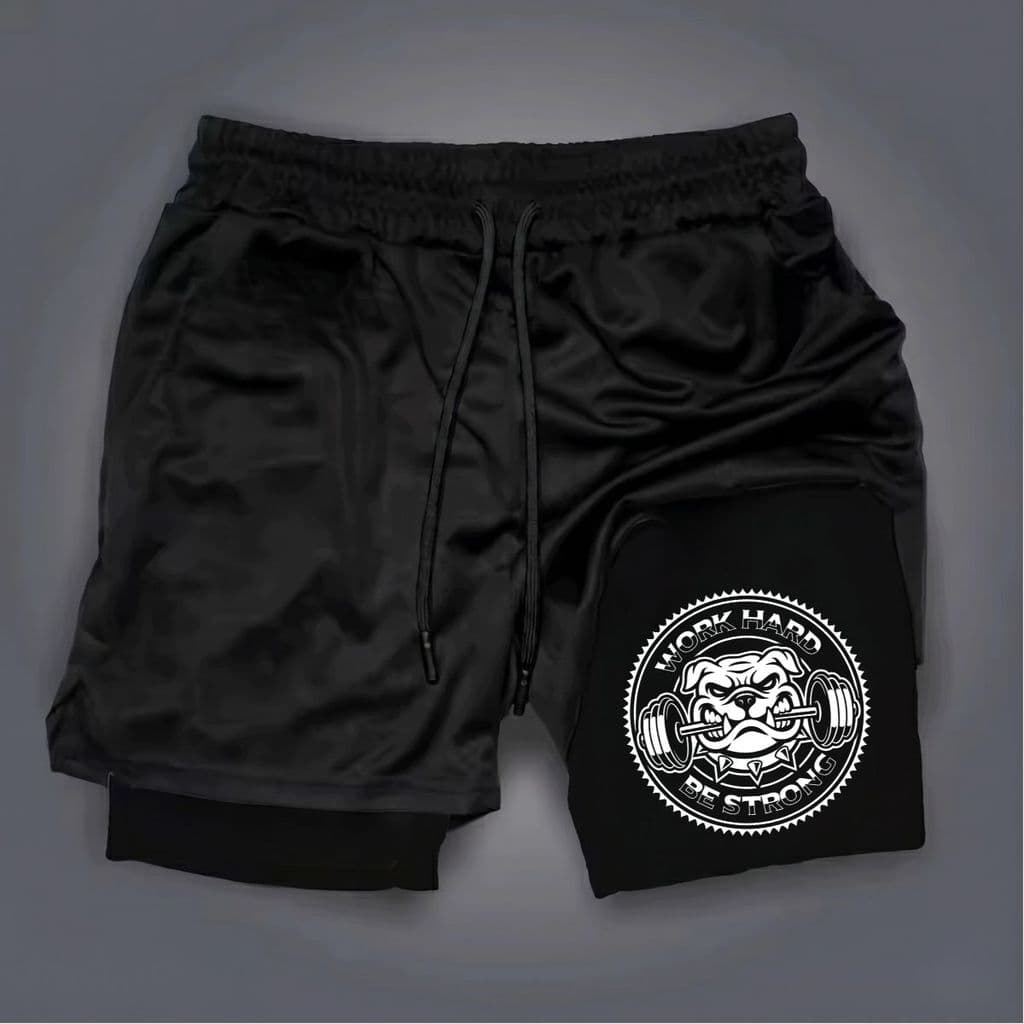 Shorts Bermuda 2 em 1 Para Academia treino perfomance Buldog academia maromba short dry compressão