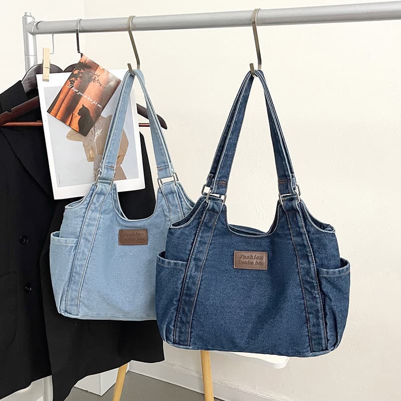 Coreano estilo preguiçoso Denim sacola alça de ombro ajustável grande capacidade bolsa de ombro All-Match Commuter St