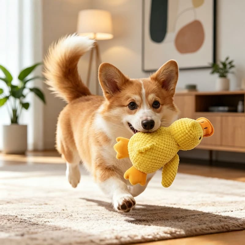 Brinquedo para cachorro de pelúcia, pato dormindo, voz, filhote de cachorro, resistente à mordida, brinquedo Molar, pequ