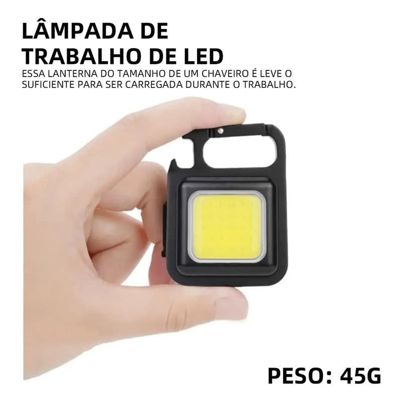 Mini Lanterna Refletor Led Chaveir Pesca Trilhas Camping Branco Preto