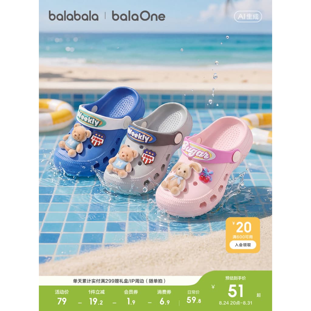 Barbara sapatos infantis chinelos meninos meninas 2026 novo estilo verão infantil dos desenhos animados respirável burac
