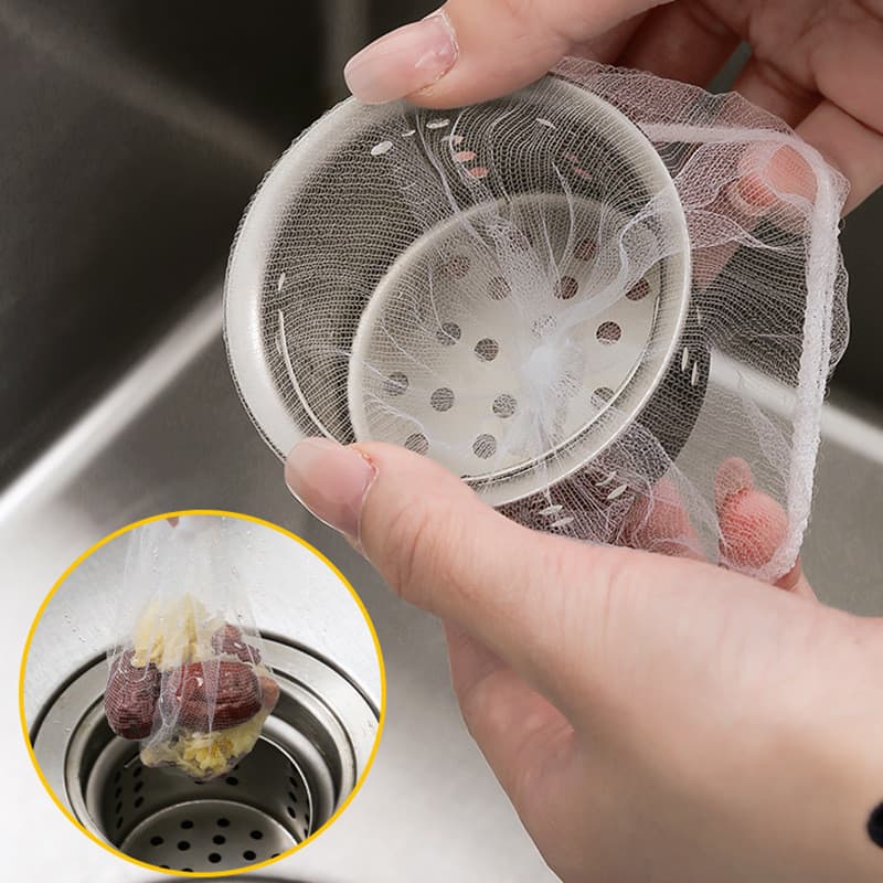Filtro de lixo descartável para pia de cozinha, filtro de esgoto, lavagem de vegetais, pia de lavar louça, ferramenta út