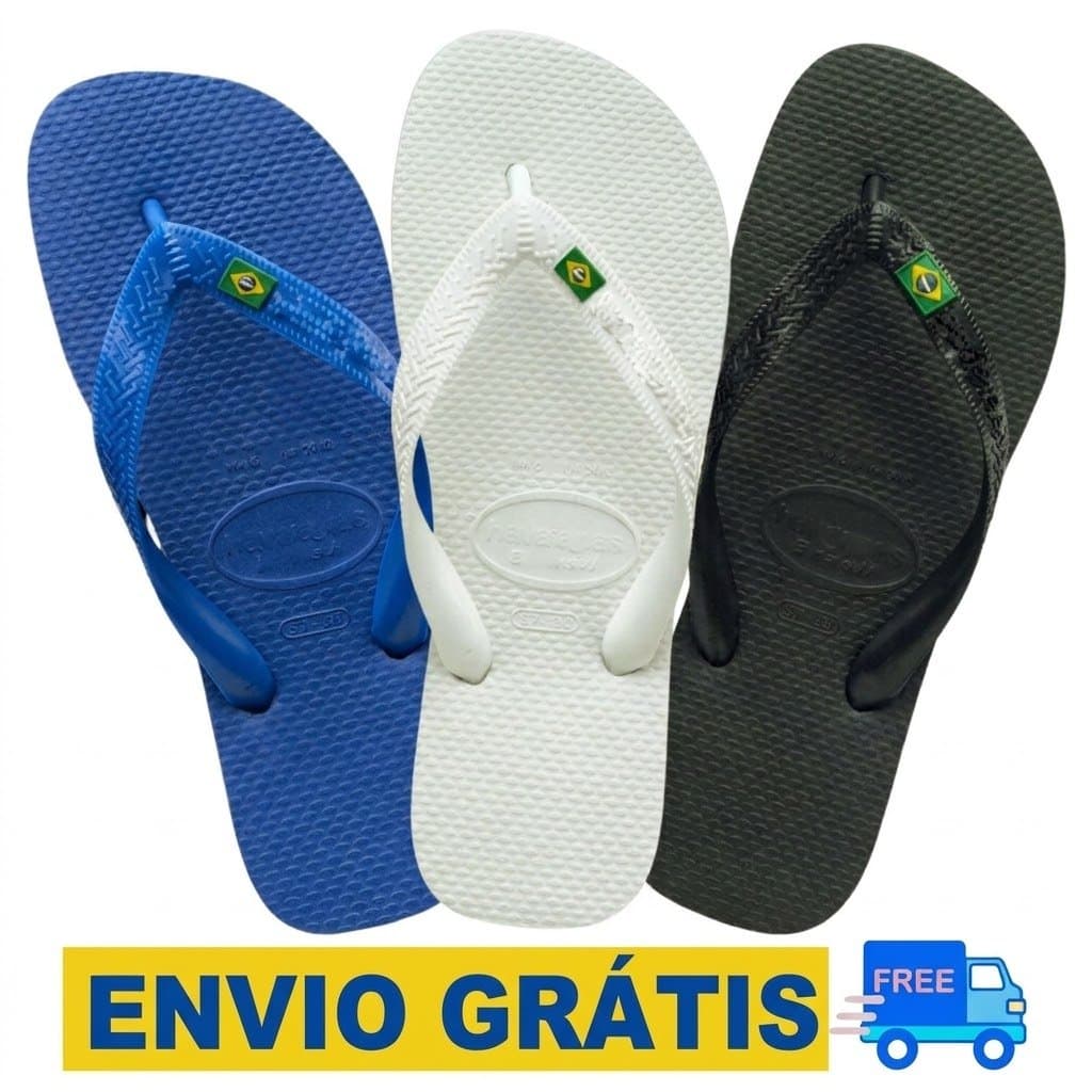 Kit 2 Pares De Chinelo Masculino Feminino Da Bandeirinha Verao