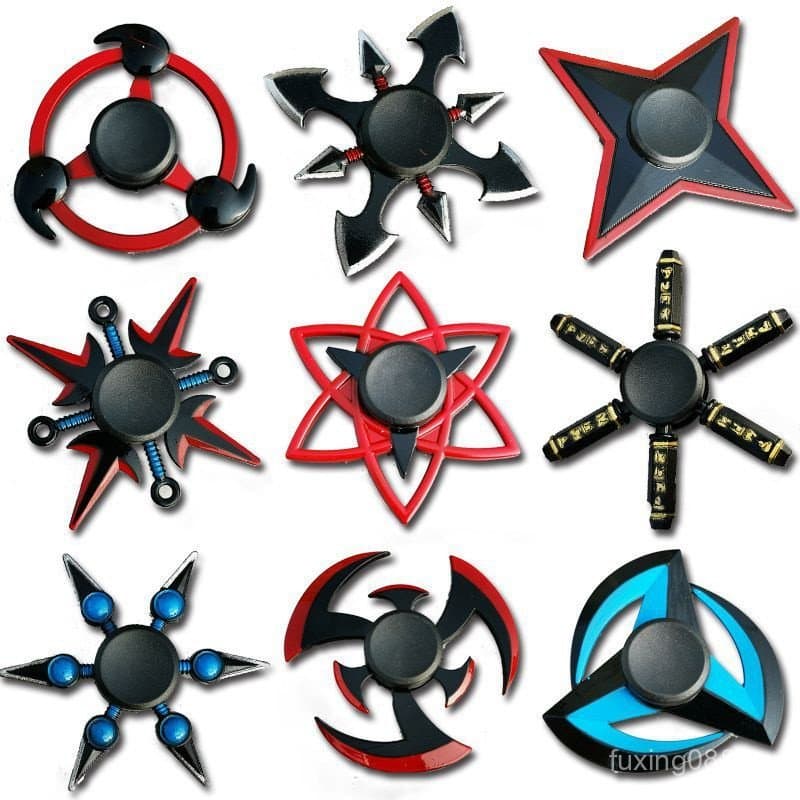 Spot Naruto Shuriken Fidget Spinner, brinquedo anti-stress, spinner criativo de metal.