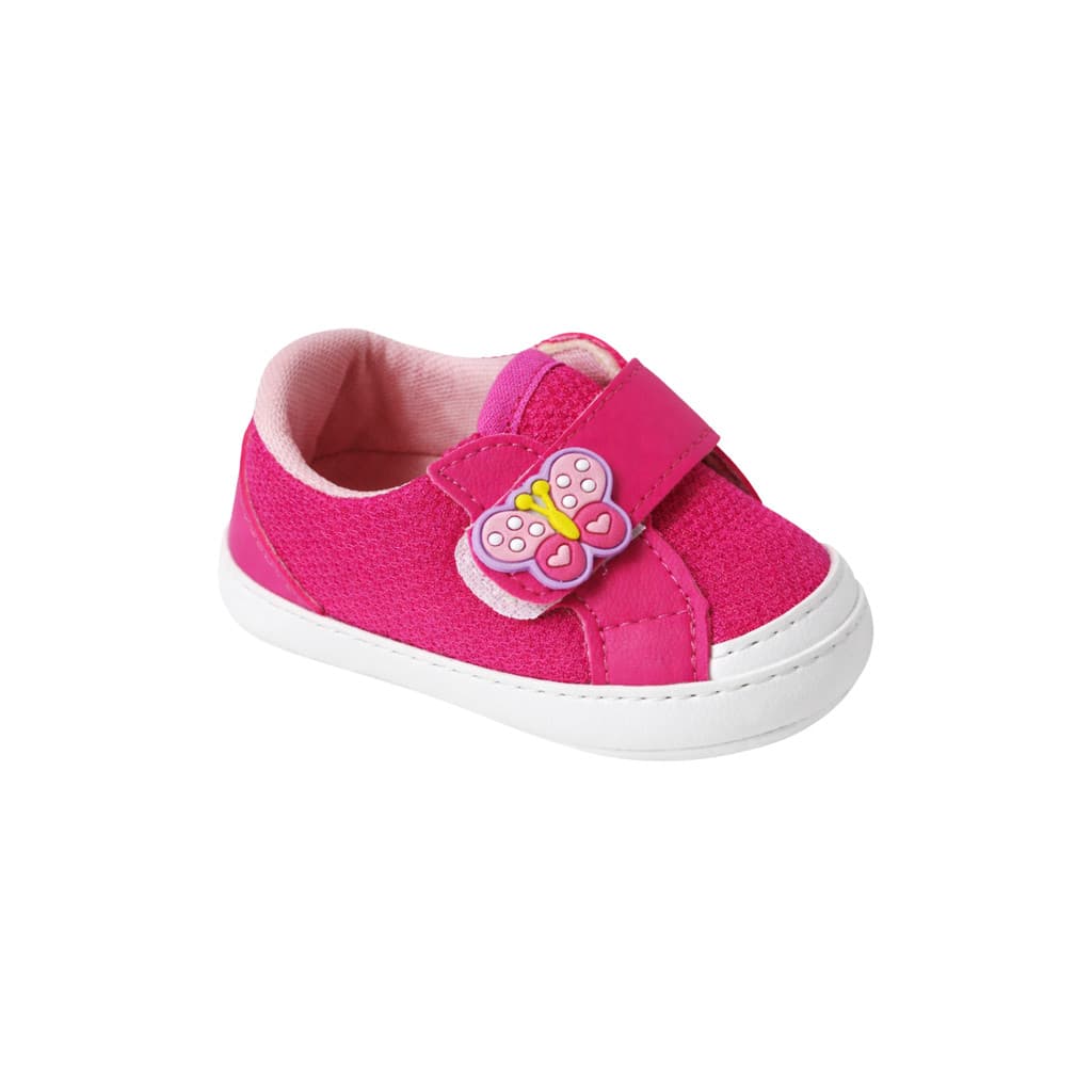 Tênis Infantil Menina Borboleta Confortável Casual Primeiros Passos